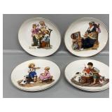 Vintage Norman Rockwell plates with gold trim