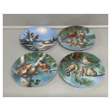 Ceramic Cardinal plates (4)- Bradford Exchange &