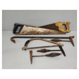 Hand Saws, Crow Bar, Welding Chips