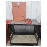 Black Work Bench on Wheels, Small Tool Cabinet