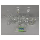Heavy Crystal Decanters (2), Wine Glasses