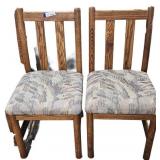 2 Wooden Chairs with Upholstered Seats