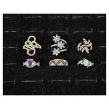 Rings: .925(3), Silver Tone Rings(3)