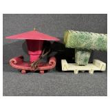 2-table lamps with fiberglass shades