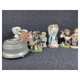 Music box with trinket storage.Ceramic figurines