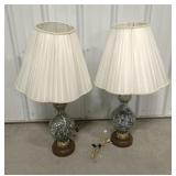 Table Lamps w/ glass bases (2)