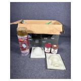 Craft paints and paint brushes. 2 craft balls