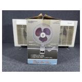 Marvin dual window fan. 6in clip on White fan.