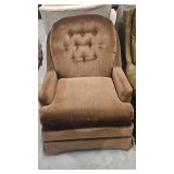 Brown Swivel Rocking Chair