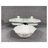 Ceramic Casserole dish set with a warmer stand