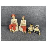 Chinese couple figurines. 2 sets