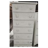 Wooden White Dresser With 6 Drawers