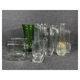 Glass vases assorted sizes & colors