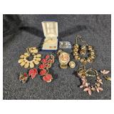 Necklaces with Matching Earrings, CZ Pin