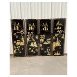 4 Black Laquer with Mother of pearl wall panels