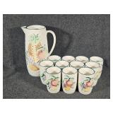 Ceramic pitcher with Small Glasses