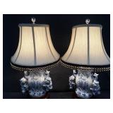 Chinese Urn Lamps- Blue & White Porcelain