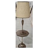 Wooden Side Table With Working Lamp