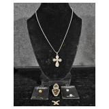 Abalone Cross Necklace, Lindenwolds Gems, Avon