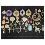 Assorted Gold Toned And Silver Toned Pendants