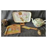 Geisha girl kimono dress, Tea Pot, Tray, Tea Cup
