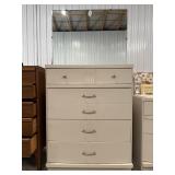 Bassett White Wooden 4 Drawer Dresser W Mirror