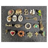 Gold Toned Brooches and Pins