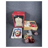 Tub of Christmas decor- Angel light