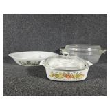 Glasbake Divided Dish , Corning Wear Small