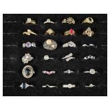 Silver Tone Rings(16), Gold Tone Rings(8)