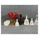 Fenton Amberina Ruffled Pedestal Candy dish