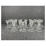 24 Glass candlestick holder-for taper candles