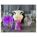 Glass Vases(4) , Porcelain Vase