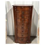 Wooden Jewelry Armoire with Multiple Drawers and