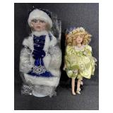 Porcelain Christmas Doll in Blue.