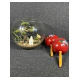 Glass terrarium Asian enspired. 2 Maracas
