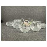 Glass Serving bowl with 8 glass bowls