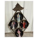 Hanfu 8in collector plates (4) w/ Holder