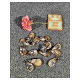 Shell Necklace Pendants, Faux Flower,