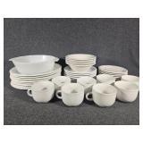Stoneware Set Dessert plates, Bowls, Dinner
