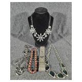 Silver Tone Necklaces(4), Gold Tone Necklace