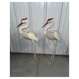 Metal Yard Art Cranes x2