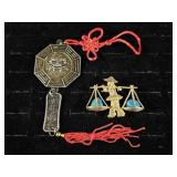 Feng Shui Chinese Bagua, Vintage Brooch of Man