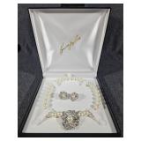 Kenneth Jay Lane Faux Pearl Necklace with Floral