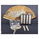 Large Chinese folding fan-hand painted