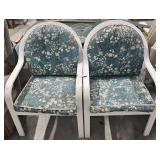Metal Lawn Chairs with floral pads