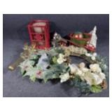2- Battery operated Angel wreaths. Ceramics