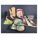 Wooden matches, pot holders, kitchen