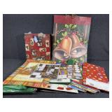 Rubbermaid tub of Christmas-  Bags, Wrap, tissue