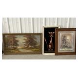 Oil Panting Forest landscape, Velvet Stylized